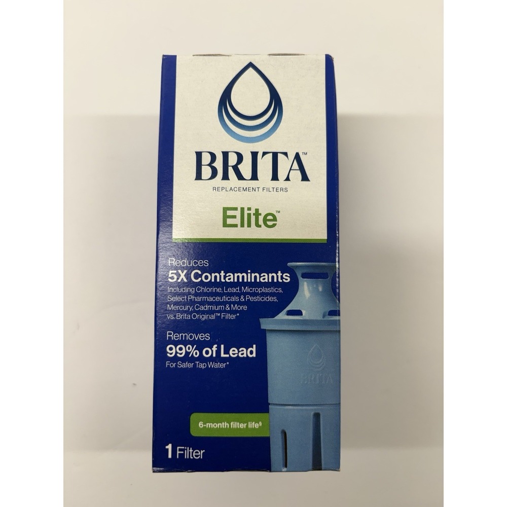 Brita Elite Replacement Water Filter 1 Pack 6-Month Life Reduces Lead Chlorine